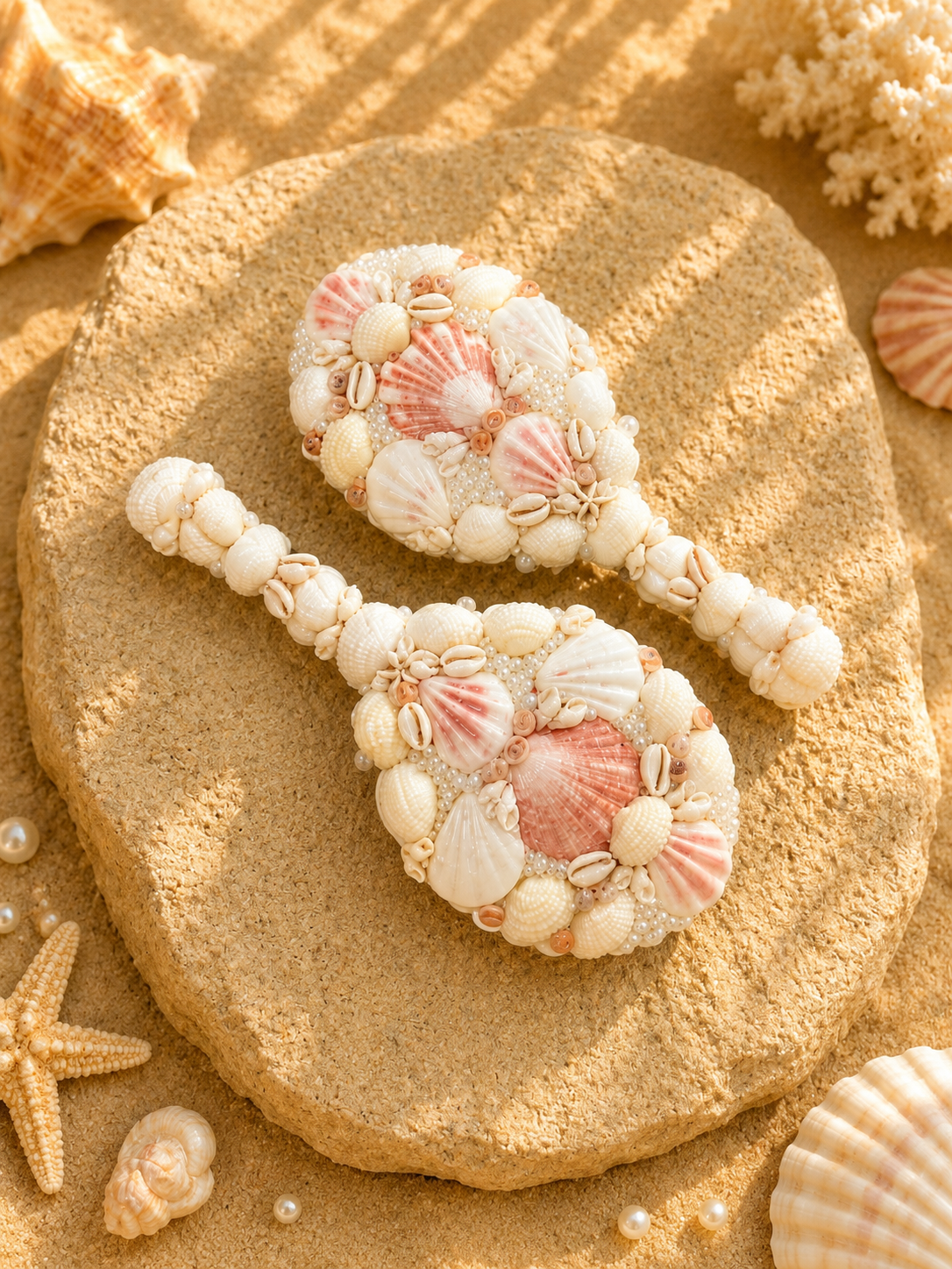 Coastal Pearl Hand Mirror- 8.6"
