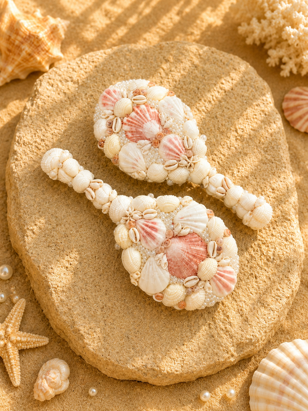 Coastal Pearl Hand Mirror- 8.6"