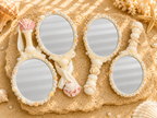 Coastal Pearl Satin Bow Hand Mirror- 8.6"