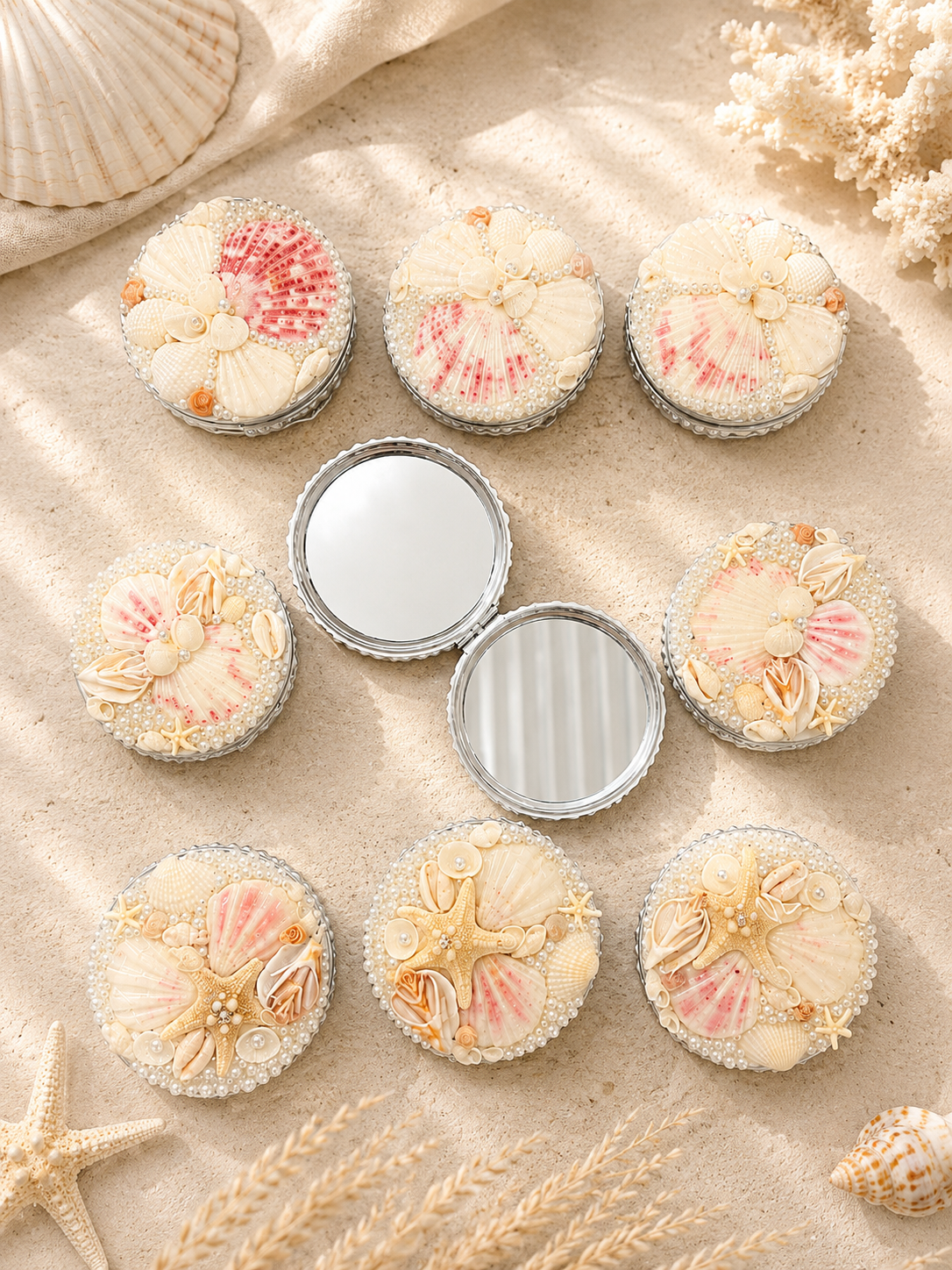 Pearl Tide Folded Compact Mirror- mini- 2.3in