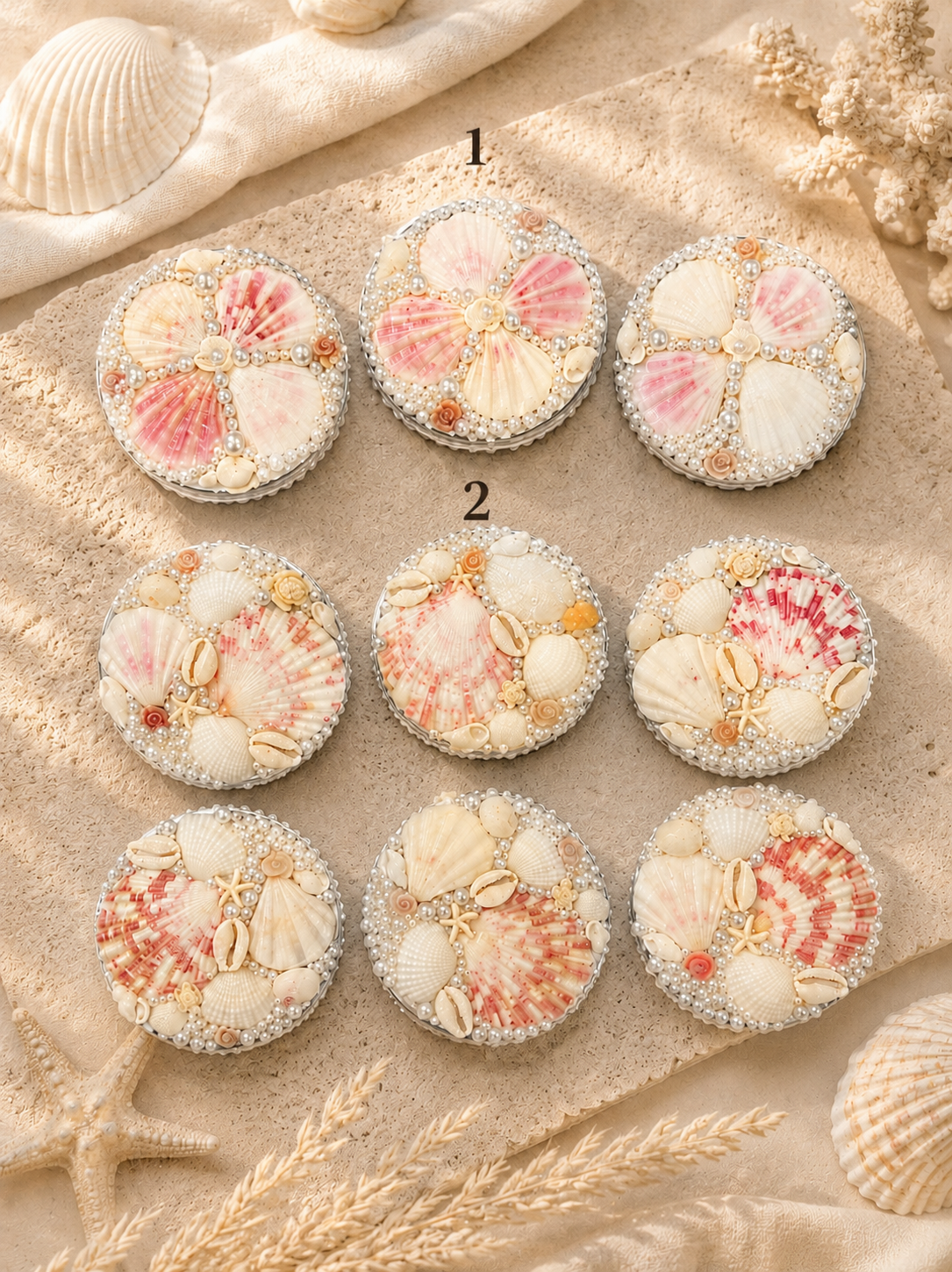 Pearl Tide Folded Compact Mirror- mini- 2.3in