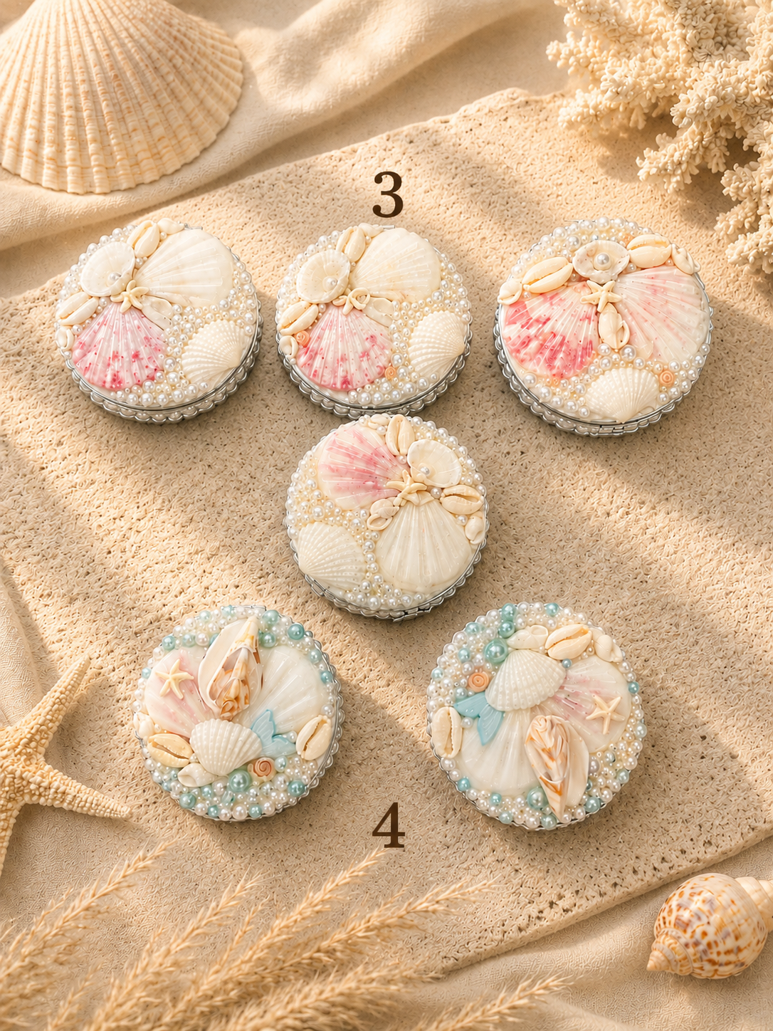 Pearl Tide Folded Compact Mirror- mini- 2.3in