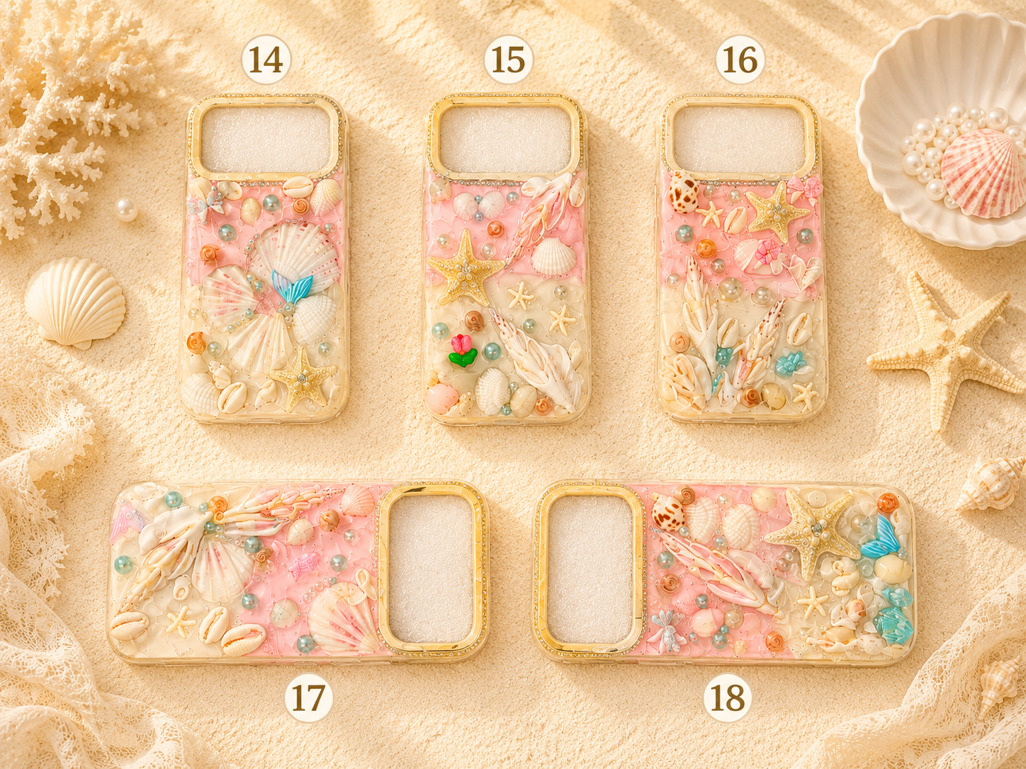 Phone 17 Pro Max seashell cases - Pink