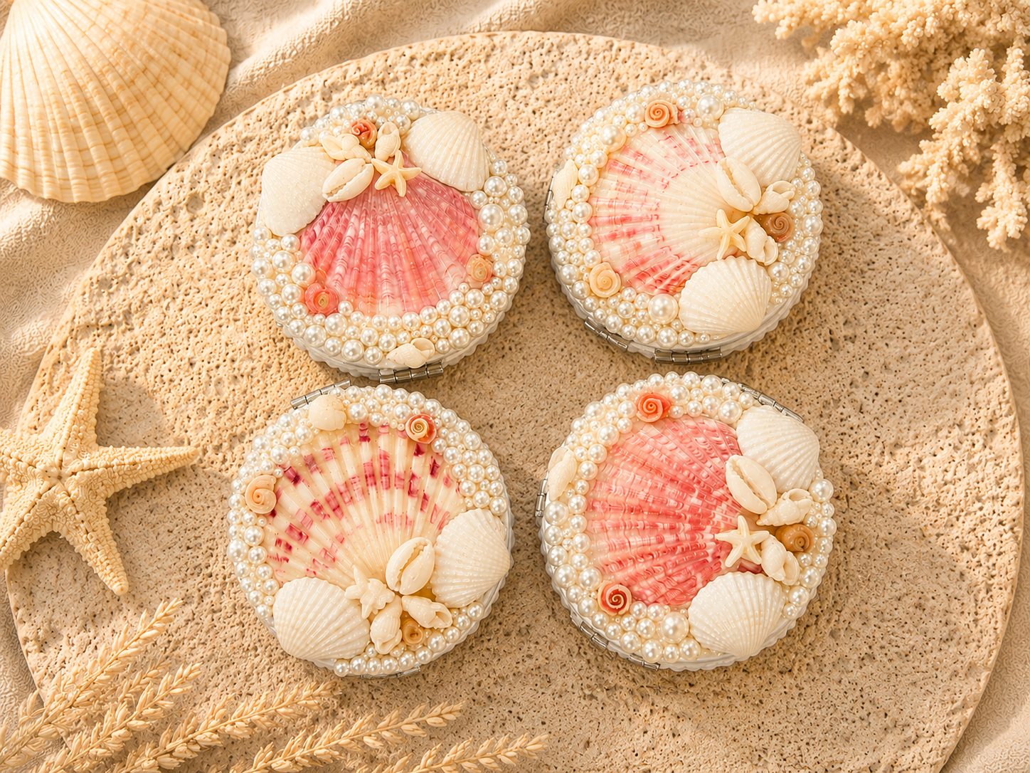 Pearl Tide Folded Compact Mirror- 3"