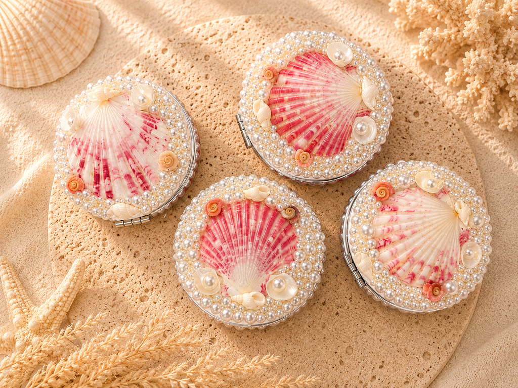 Pearl Tide Folded Compact Mirror- 3"